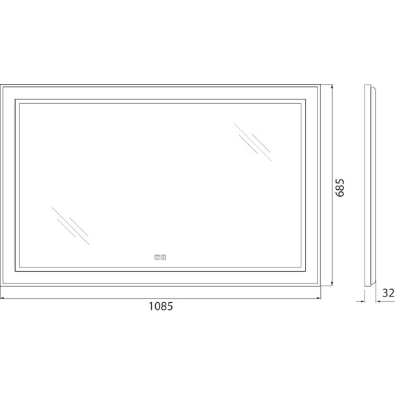 Зеркало BelBagno 108x68 см SPC-KRAFT-1085-685-TCH-WARM, белый - фото 9