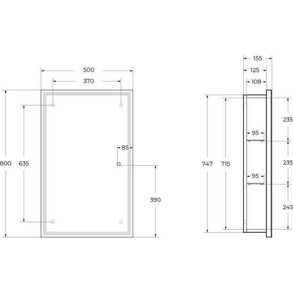 Зеркальный шкаф BelBagno 50 см SPC-GRT-500/800-1A-LED-TCH, белый - фото 12