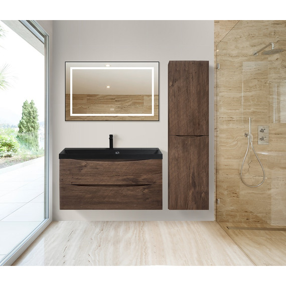 Зеркало BelBagno 98x68 см SPC-KRAFT-985-685-TCH-WARM-NERO, черный - фото 9