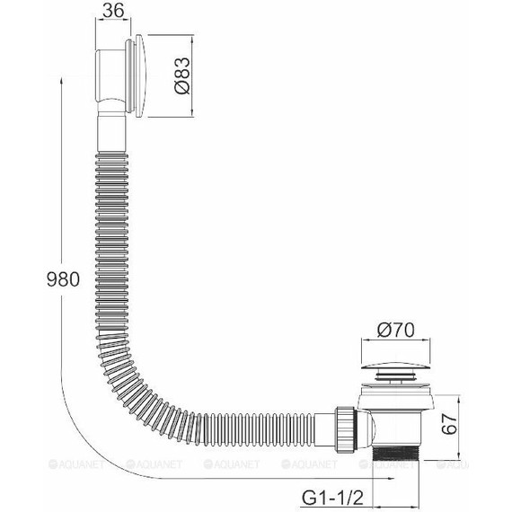 Сифон для ванны автомат Allen Brau Priority 5.31027-MG, графит брашированный, Цвет производителя: графит брашированный - фото, картинка 4 Сифон для ванны автомат Allen Brau Priority 5.31027-MG, графит брашированный, Цвет производителя: графит брашированный - фото 4