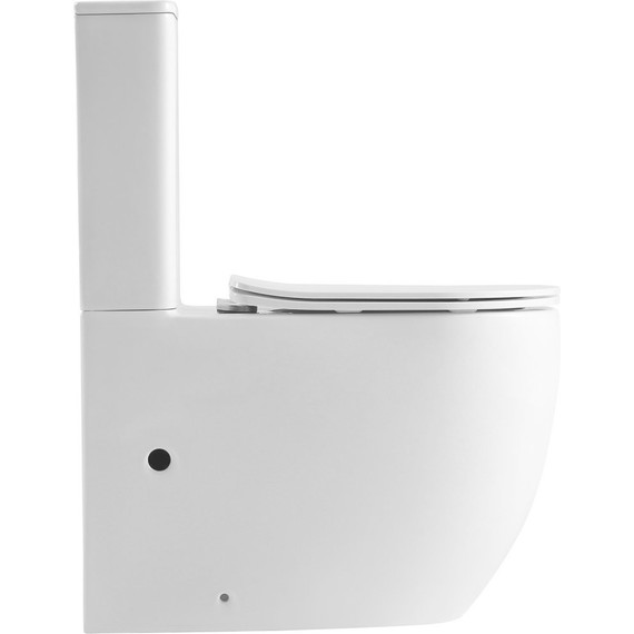 Унитаз-компакт безободковый Abber Bequem AC1110T с крышкой микролифт, белый (система смыва Торнадо) - фото 3