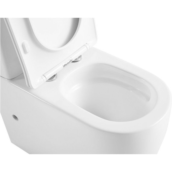 Унитаз-компакт безободковый Abber Bequem AC1110T с крышкой микролифт, белый (система смыва Торнадо) - фото 4