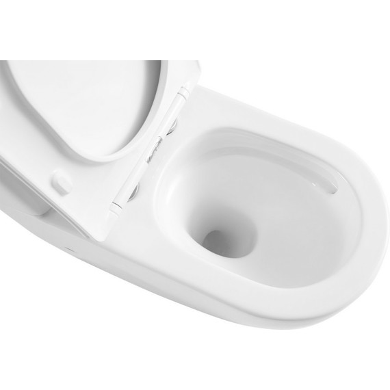 Унитаз-компакт безободковый Abber Bequem AC1110T с крышкой микролифт, белый (система смыва Торнадо) - фото 5