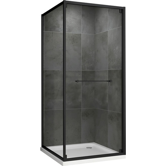 Душевое ограждение Abber Schwarzer Diamant 100x100 см AG0A100B, чёрный/прозрачное - фото 