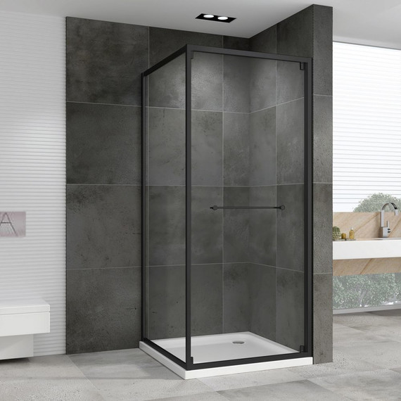 Душевое ограждение Abber Schwarzer Diamant 90x90 см AG0A090B, чёрный/прозрачное - фото 2