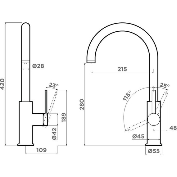 Смеситель для кухни Omoikiri Okawa 2 Plus LG 4994552, светлое золото, Цвет производителя: светлое золото - фото 2