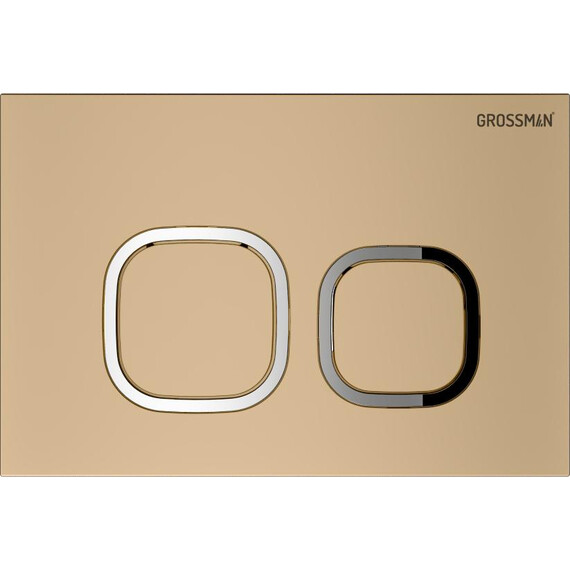 Инсталляция с подвесным унитазом комплект: Grossman Cosmo 900.K31.01.000 с подвесным безободковым унитазом GR-4455SQ сиденье микролифт, крепление, кнопка смыва 700.K31.02.310.310 золото матовое - фото 3
