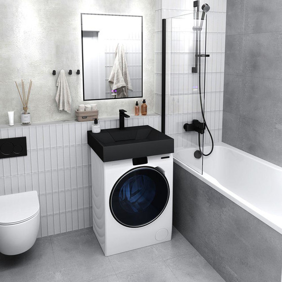 Раковина над стиральной машиной Grossman Luxor 60 см 11.R01.60.210, чёрный - фото 5