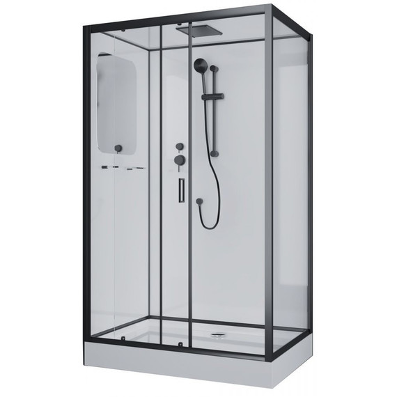 Душевая кабина Niagara Premium 120x80 см NG-6912-01QL BLACK, чёрный/тонированное (безсиликоновая сборка) - фото 