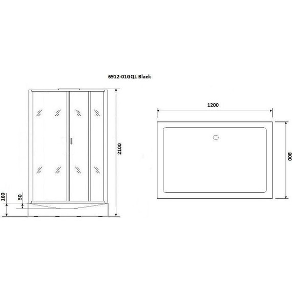 Душевая кабина Niagara Premium 120x80 см NG-6912-01QL BLACK, чёрный/тонированное (безсиликоновая сборка) - фото 11