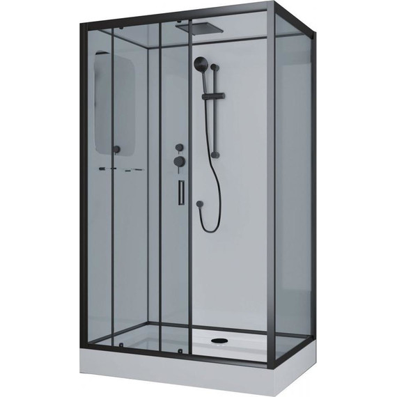 Душевая кабина Niagara Premium 120x80 см NG-6912-01QL BLACK, чёрный/тонированное (безсиликоновая сборка) - фото 2