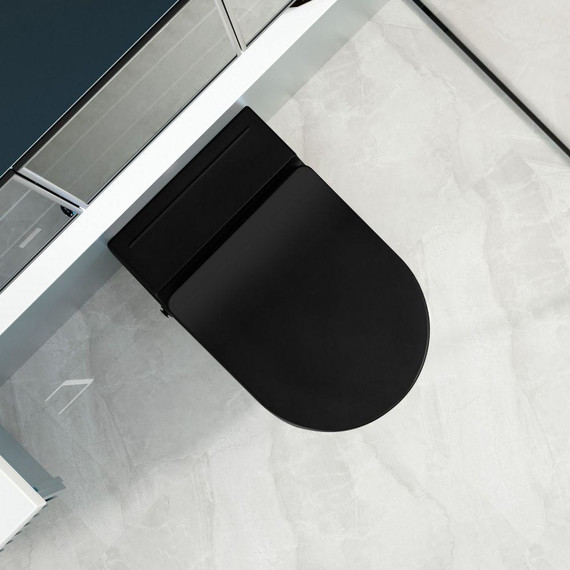 Унитаз подвесной безободковый с импульсным смывом Abber Bequem AC1108PMB с крышкой микролифт, чёрный - фото, картинка 8 Унитаз подвесной безободковый с импульсным смывом Abber Bequem AC1108PMB с крышкой микролифт, чёрный - фото 8