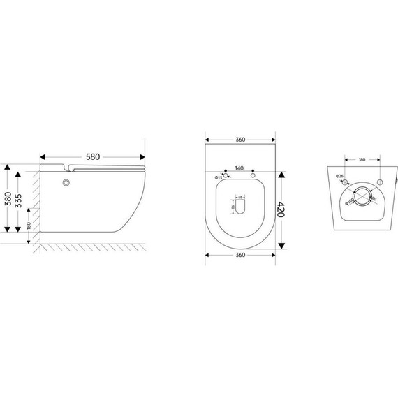 Унитаз подвесной безободковый с импульсным смывом Abber Bequem AC1108PMB с крышкой микролифт, чёрный - фото, картинка 9 Унитаз подвесной безободковый с импульсным смывом Abber Bequem AC1108PMB с крышкой микролифт, чёрный - фото 9