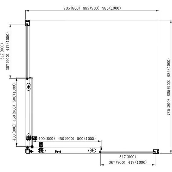 Душевое ограждение Aquatek 80x80 см AQ ARI KV 08020GM, оружейная сталь/прозрачное - фото 7