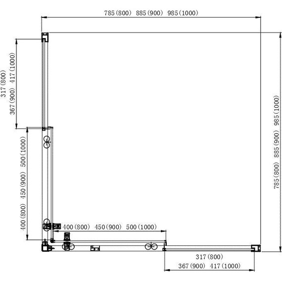 Душевое ограждение Aquatek 90x90 см AQ ARI KV 09020GM, оружейная сталь/прозрачное - фото 5