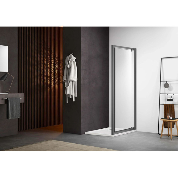 Душевая дверь Aquatek 100 см AQ ARI PI 10020GM, оружейная сталь/прозрачное - фото 4