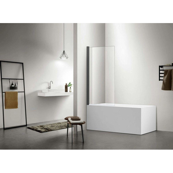 Шторка для ванны Aquatek 90 см AQ DEL SBA 10015GM, оружейная сталь/прозрачное - фото 3