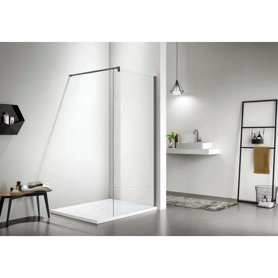 Душевая перегородка Aquatek Walk in 80 см AQ WIW 08020GM (стекло 8 мм) оружейная сталь/прозрачное - фото 3