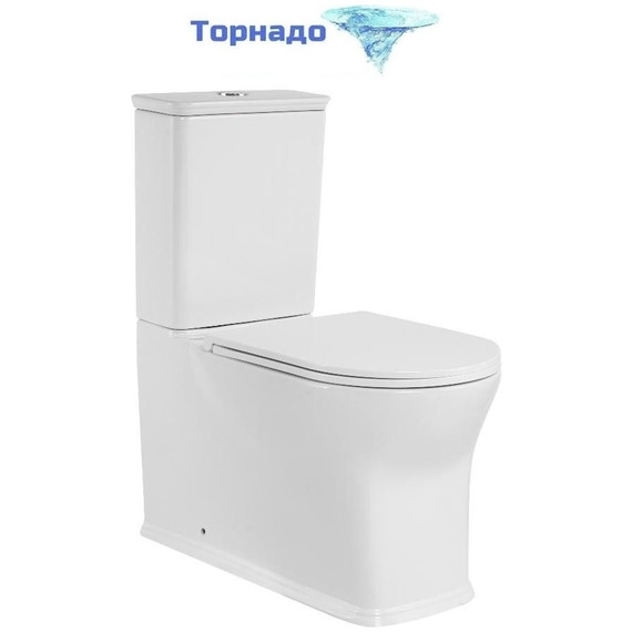 Унитаз-компакт CeramaLux TR999 с крышкой микролифт (система смыва торнадо) - фото 