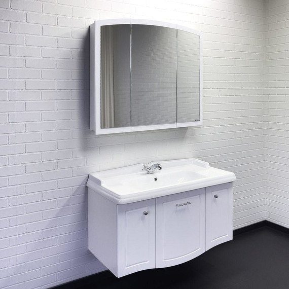 Зеркало-шкаф Comforty Палини 100 см, белый - фото 4