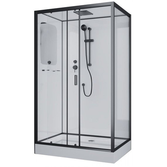 Душевая кабина Niagara Premium 120x80 см NG-6912-01QR BLACK, чёрный/тонированное (безсиликоновая сборка) - фото 