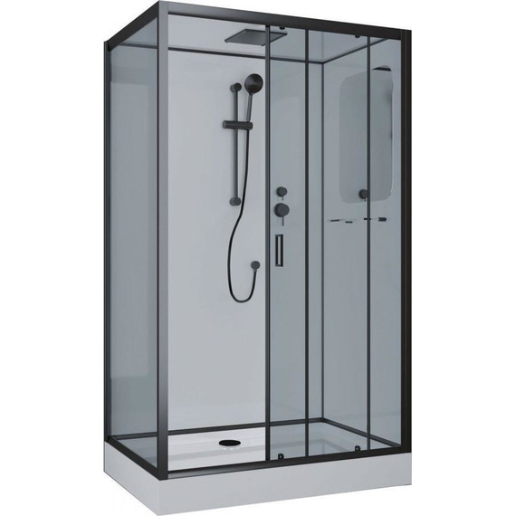 Душевая кабина Niagara Premium 120x80 см NG-6912-01QR BLACK, чёрный/тонированное (безсиликоновая сборка) - фото 2