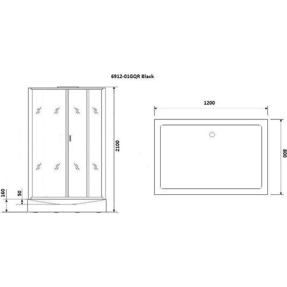 Душевая кабина Niagara Premium 120x80 см NG-6912-01QR BLACK, чёрный/тонированное (безсиликоновая сборка) - фото 11