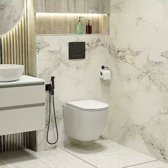 Кнопка смыва Grossman Classic 800.T1.04.210.210RUS, чёрный матовый - фото 2