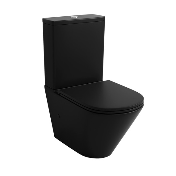 Унитаз-компакт безободковый Grossman GR-4449BMSQ с крышкой микролифт, чёрный матовый (Система смыва торнадо), Цвет производителя: чёрный матовый - фото 2