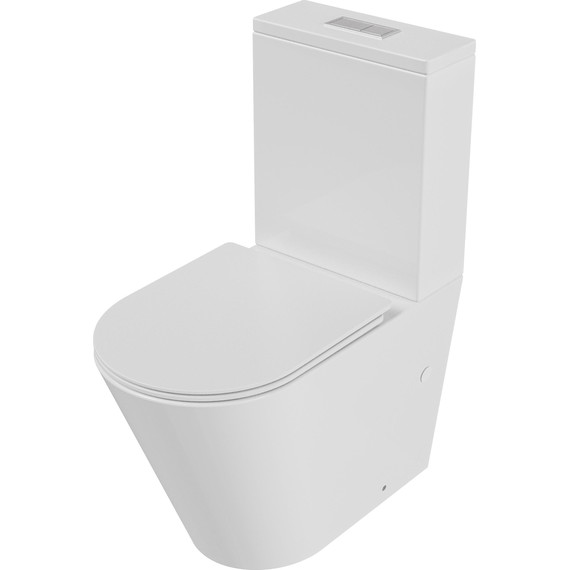 Унитаз-компакт безободковый Grossman GR-4458SQ с крышкой микролифт (Система смыва торнадо), Цвет производителя: белый - фото 2