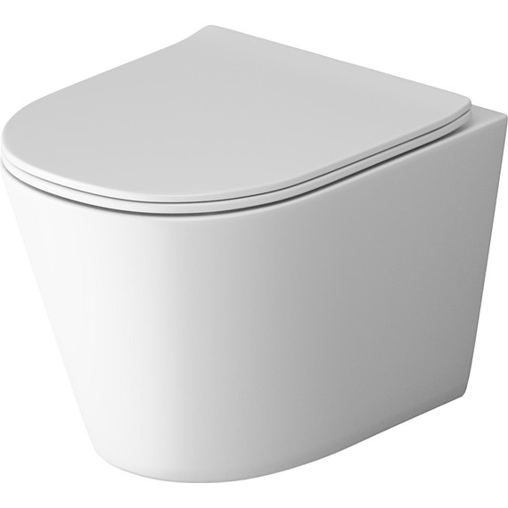 Унитаз подвесной безободковый Grossman GR-4477MSQ с крышкой микролифт, белый матовый (Система смыва торнадо), Цвет производителя: белый матовый - фото 2