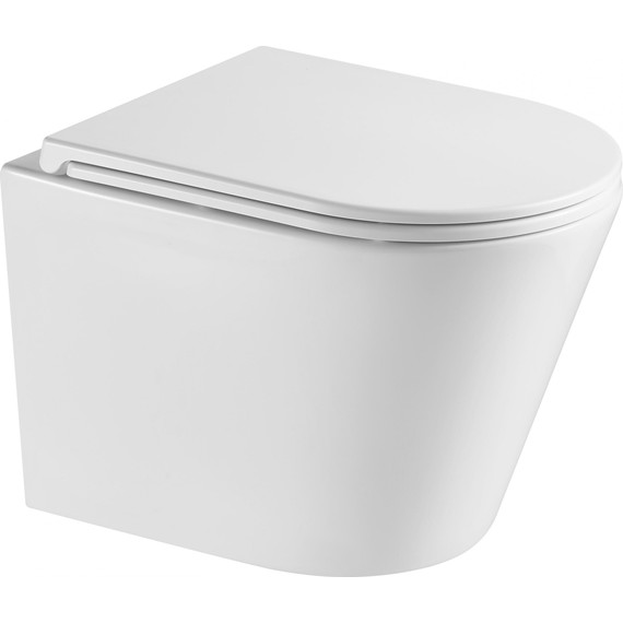 Унитаз подвесной безободковый Grossman GR-4478MSQ с крышкой микролифт, белый матовый (Система смыва торнадо), Цвет производителя: белый матовый - фото 2