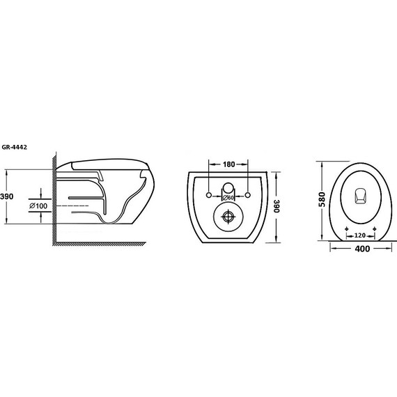 Унитаз подвесной Grossman GR-4442 с крышкой микролифт, белый глянцевый - фото 6