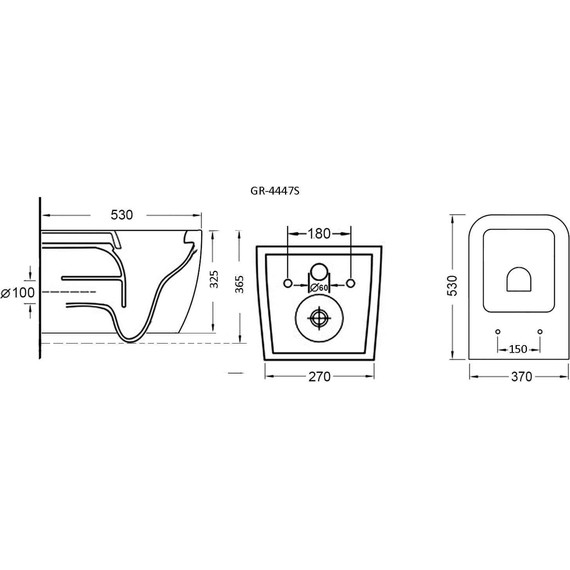 Унитаз подвесной безободковый Grossman GR-4447S с крышкой микролифт, белый глянцевый - фото 6