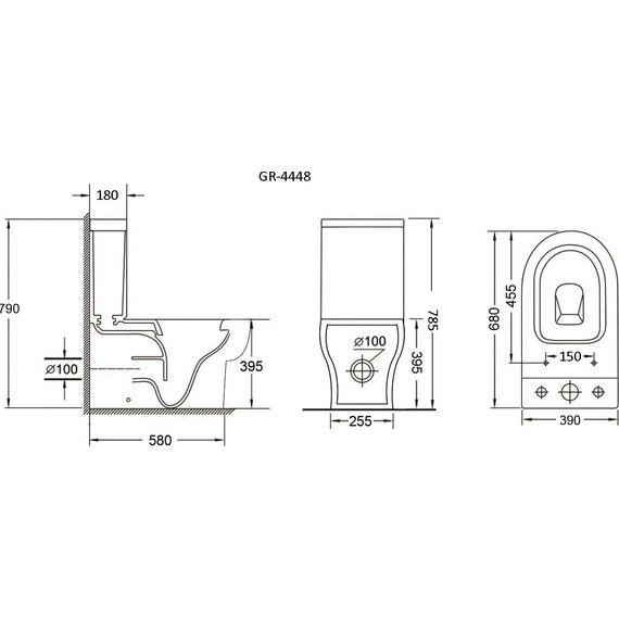Унитаз-компакт безободковый Grossman GR-4448S с крышкой микролифт, белый глянцевый - фото 6