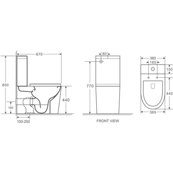 Унитаз-компакт безободковый Grossman GR-4449BMSQ с крышкой микролифт, чёрный матовый (Система смыва торнадо), Цвет производителя: чёрный матовый - фото 11