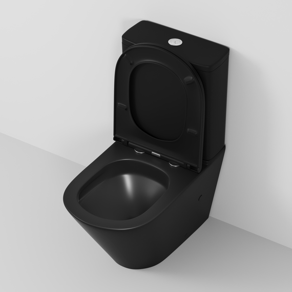Унитаз-компакт безободковый Grossman GR-4450BMSQ с крышкой микролифт, чёрный матовый (Система смыва торнадо), Цвет производителя: чёрный матовый - фото 7