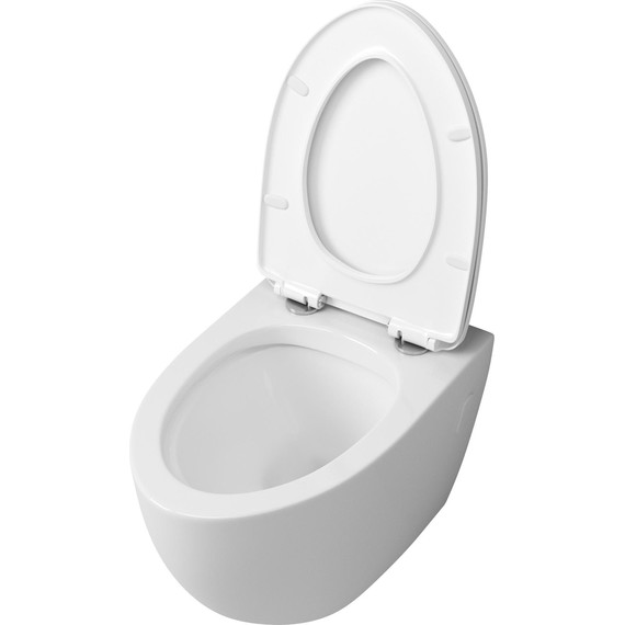 Унитаз подвесной безободковый Grossman GR-4451S с крышкой микролифт, белый глянцевый - фото 3