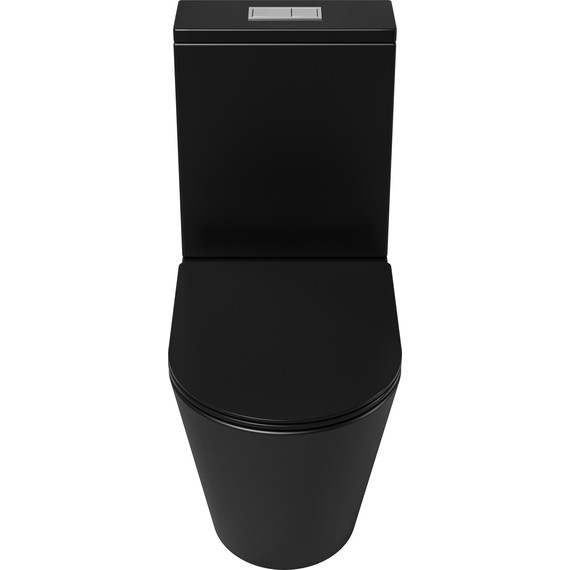 Унитаз-компакт безободковый Grossman GR-4458BMSQ с крышкой микролифт, чёрный матовый (Система смыва торнадо), Цвет производителя: чёрный матовый - фото 3