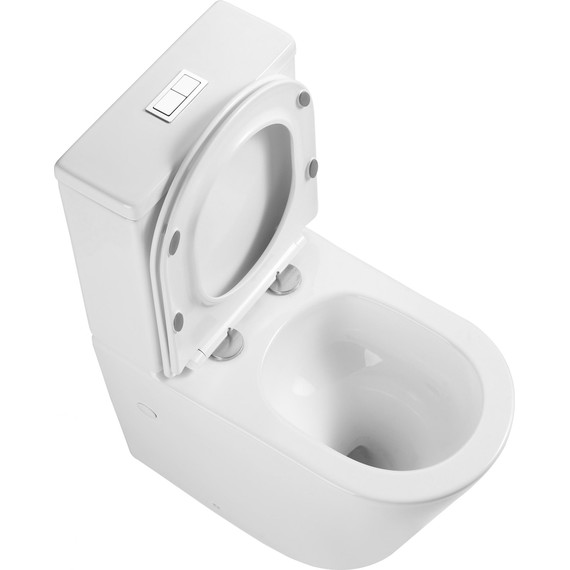 Унитаз-компакт безободковый Grossman GR-4458SQ с крышкой микролифт (Система смыва торнадо), Цвет производителя: белый - фото 11