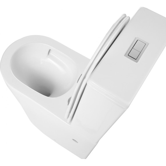 Унитаз-компакт безободковый Grossman GR-4458SQ с крышкой микролифт (Система смыва торнадо), Цвет производителя: белый - фото 10