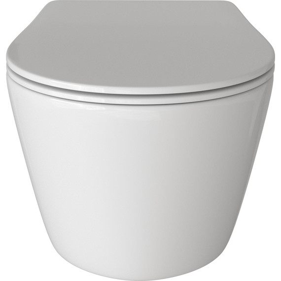 Унитаз подвесной безободковый Grossman GR-4459S с крышкой микролифт, белый глянцевый - фото 2