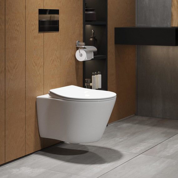 Унитаз подвесной безободковый Grossman GR-4459S с крышкой микролифт, белый глянцевый - фото 4