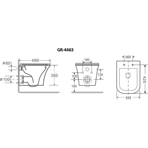 Унитаз подвесной безободковый Grossman Classic GR-4463S с крышкой микролифт, белый глянцевый - фото 6
