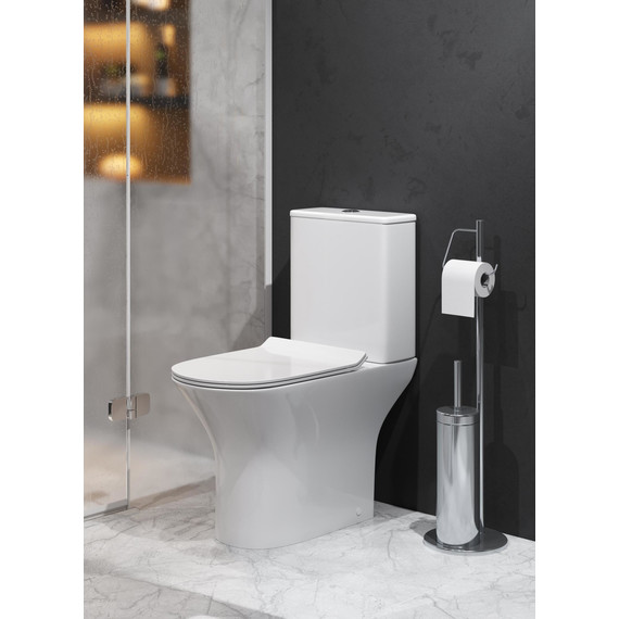 Унитаз-компакт безободковый Grossman Classic GR-4465S с крышкой микролифт, белый глянцевый - фото 5