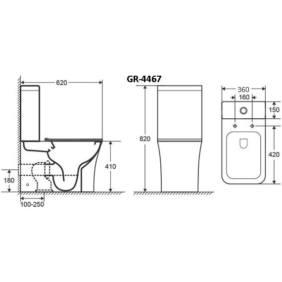 Унитаз-компакт безободковый Grossman Classic GR-4467S с крышкой микролифт, белый глянцевый - фото 6