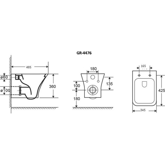 Унитаз подвесной безободковый Grossman Galaxy GR-4476S с крышкой микролифт, белый глянцевый - фото 6
