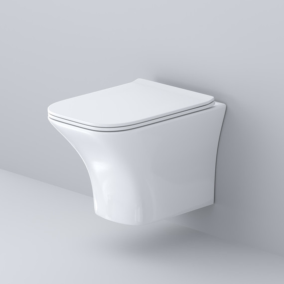 Унитаз подвесной безободковый Grossman Galaxy GR-4476S с крышкой микролифт, белый глянцевый - фото 2