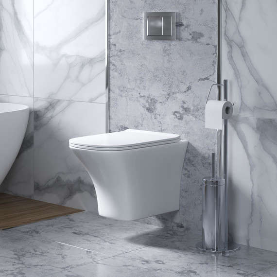 Унитаз подвесной безободковый Grossman Galaxy GR-4476S с крышкой микролифт, белый глянцевый - фото 5