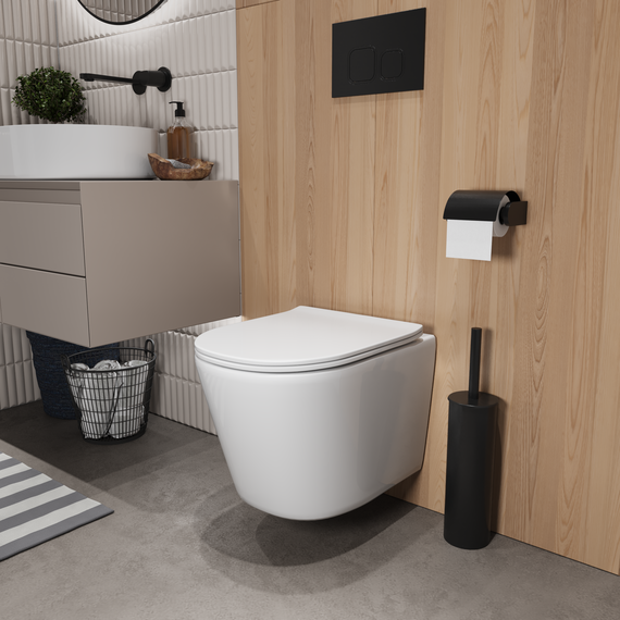 Унитаз подвесной безободковый Grossman GR-4477SQ с крышкой микролифт (Система смыва торнадо) - фото 7